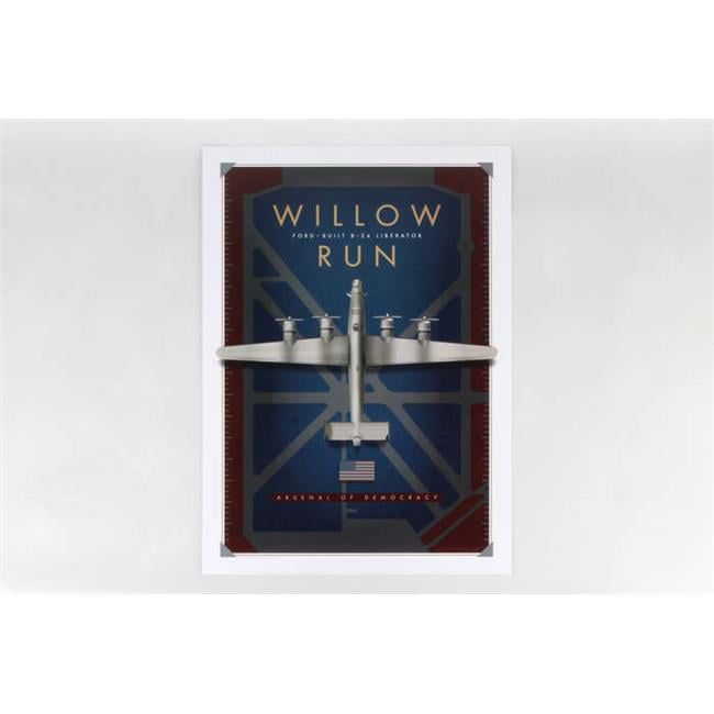 Jetage Aviation Art JA046-1 14 x 20 in. Willow Run B-24 Model Plane Poster