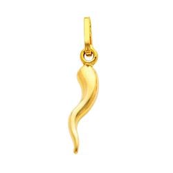 Precious Stars SELGPT045610 14k Yellow Gold Cornicello Italian Horn Charm Pendant