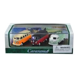 1 by 72 Scale Diecast Volkswagen Bus Gift Set in Display Showcase Model Cars&#44; 3 Piece