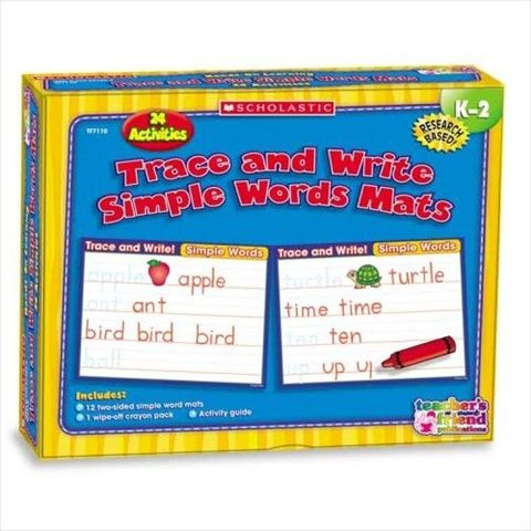 Scholastic 82386 Trace & Write Simple Words Mats