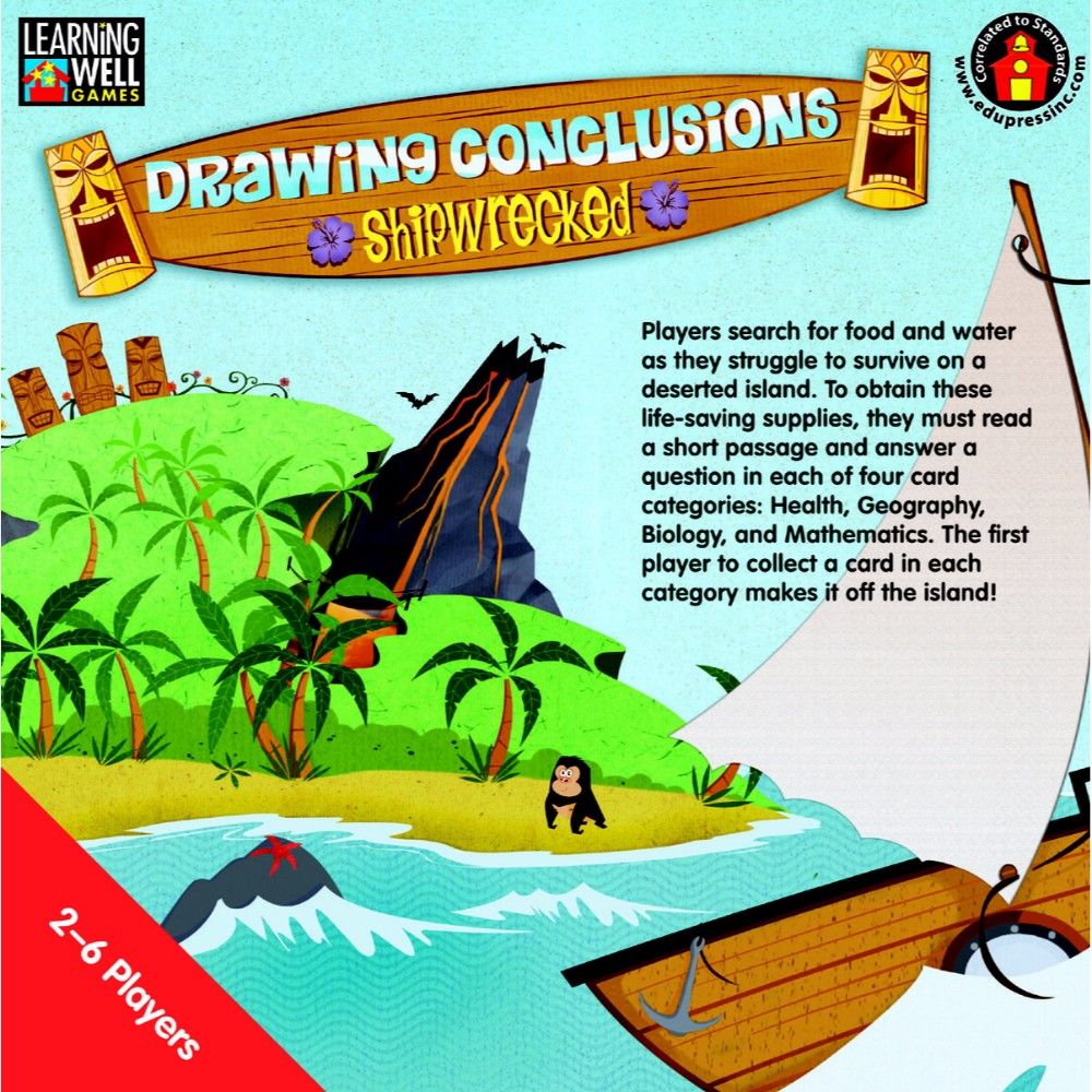 Learning Well 078646 Game Drawing Conclusions Shipwrecked Level Blue 3.5-5.0