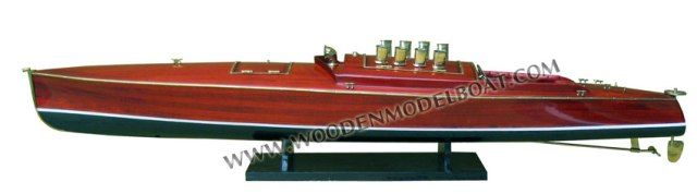 Gia Nhien SB0013P Dixie II Wooden Model Speed Boat
