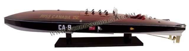 Gia Nhien SB0085P Miss Canada IV Wooden Model Speed Boat