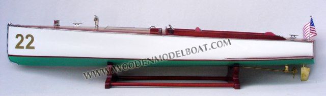 Gia Nhien SB0089P Charles D. Mower Number Speed Boat 22 Wooden Model Speed Boat