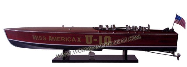 Gia Nhien SB0099P Miss America X Wooden Model Speed Boat