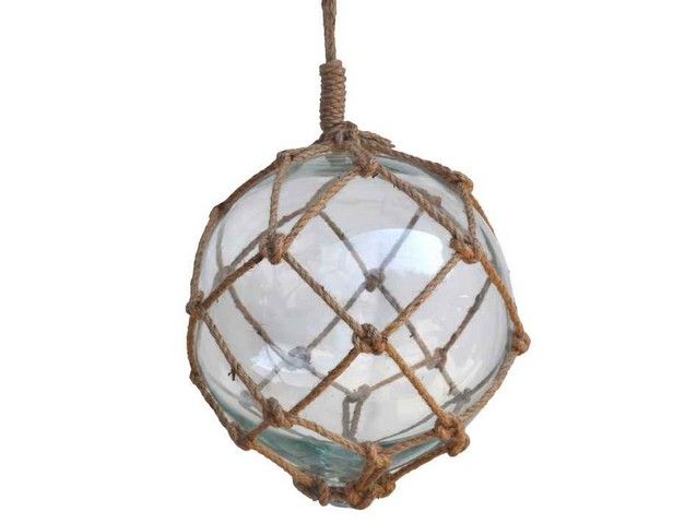 Buy Handcrafted Decor 12 Clear Glass - Old Clear Japanese Glass Ball Fishing  Float with Brown Netting Decoration, 12 in. Online at desertcartINDIA