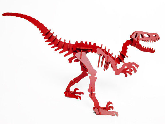 Boneyard Pets VEL-KRED Velociraptor Dinosaur 3D Puzzle&#44; Red