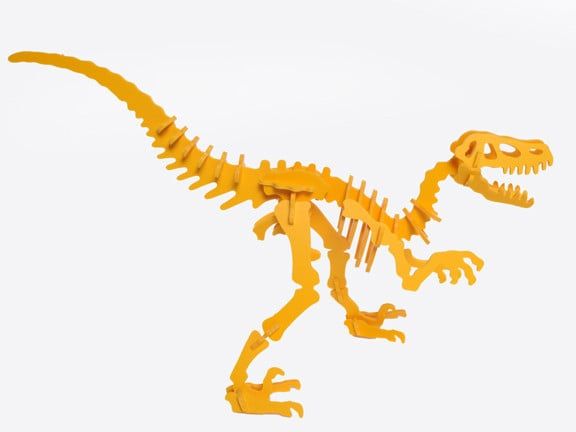 Boneyard Pets VEL-KYEL Velociraptor Dinosaur 3D Puzzle&#44; Yellow