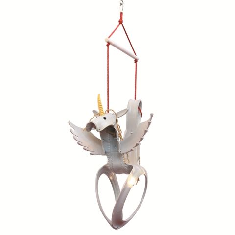 Sparkling Line SL001503 Unicorn Tire Swing&#44; Silver