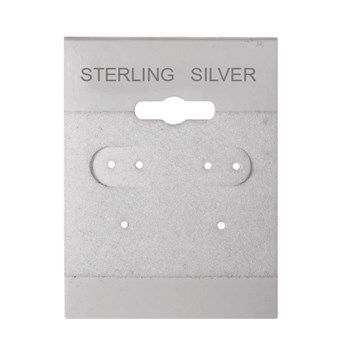 Dlux Jewels Sterling Silver Earring Cards 1.5 x 2 Plastic with Velour Flocking Cards