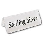 Dlux Jewels Acrylic Sterling Silver Sign&#44; 3.25 x 1.25 in.