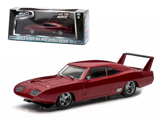 Greenlight 86221 Doms 1969 Dodge Charger Daytona Maroon Fast & Furious 6 Movie 2013 1-43 Diecast Model Car