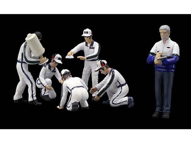 True Scale Miniatures 10AC06 Pit Crew Figurines Martini Racing Set of 6 for 1-43 Scale Models