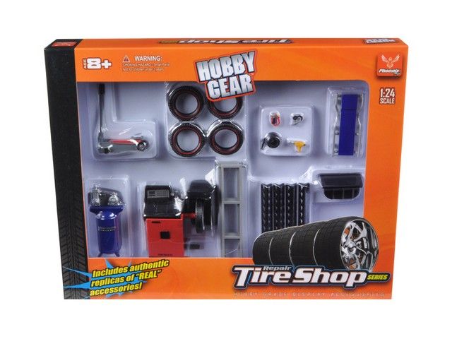 Phoenix Toys 18422 Tire Repair Shop Accessories Set Ford 1-24 Diecast Model Cars
