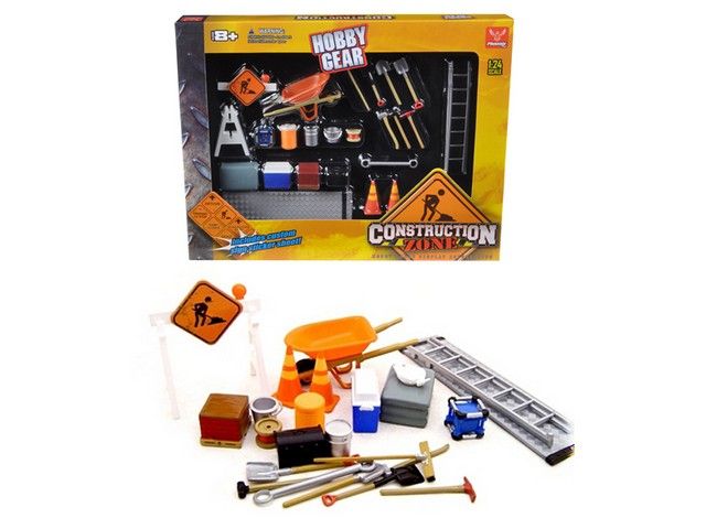 Phoenix Toys 18425 Construction Accessories Set for 1-24 Diecast Car Models