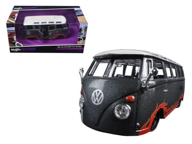 Maisto 31022gry Volkswagen Van Samba Grey Outlaws 1-25 Diecast Model Car