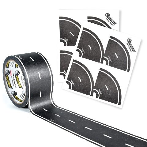 PlayTape IRT02271 60 ft x 2 in. Classic Road Series Bundle with 8 Tight Curves&#44; Black