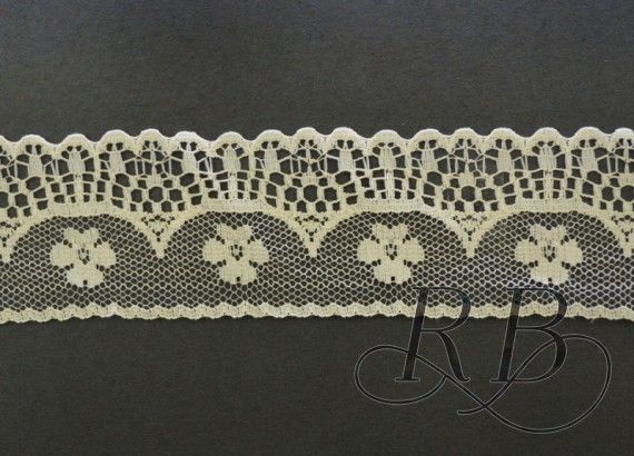 Ribbon Bazaar 7882 5 cm Flat Lace A1302&#44; Ivory - By The Yard