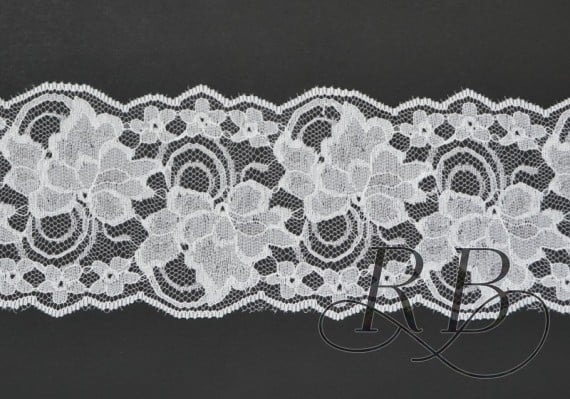 Ribbon Bazaar 8304 4 in. Lace 4485&#44; White - 25 Yards