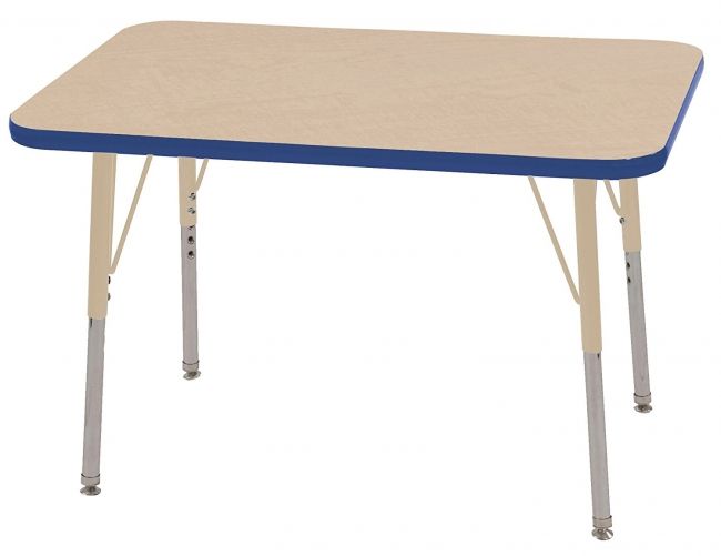 Early Childhood Resources ELR-14206-MPBLSDSS 24 x 36 in. Rectangle Premium Thermo-Fused Adjustable Activity Table&#44; Maple&#44; Blue & Sand - Standard Swivel