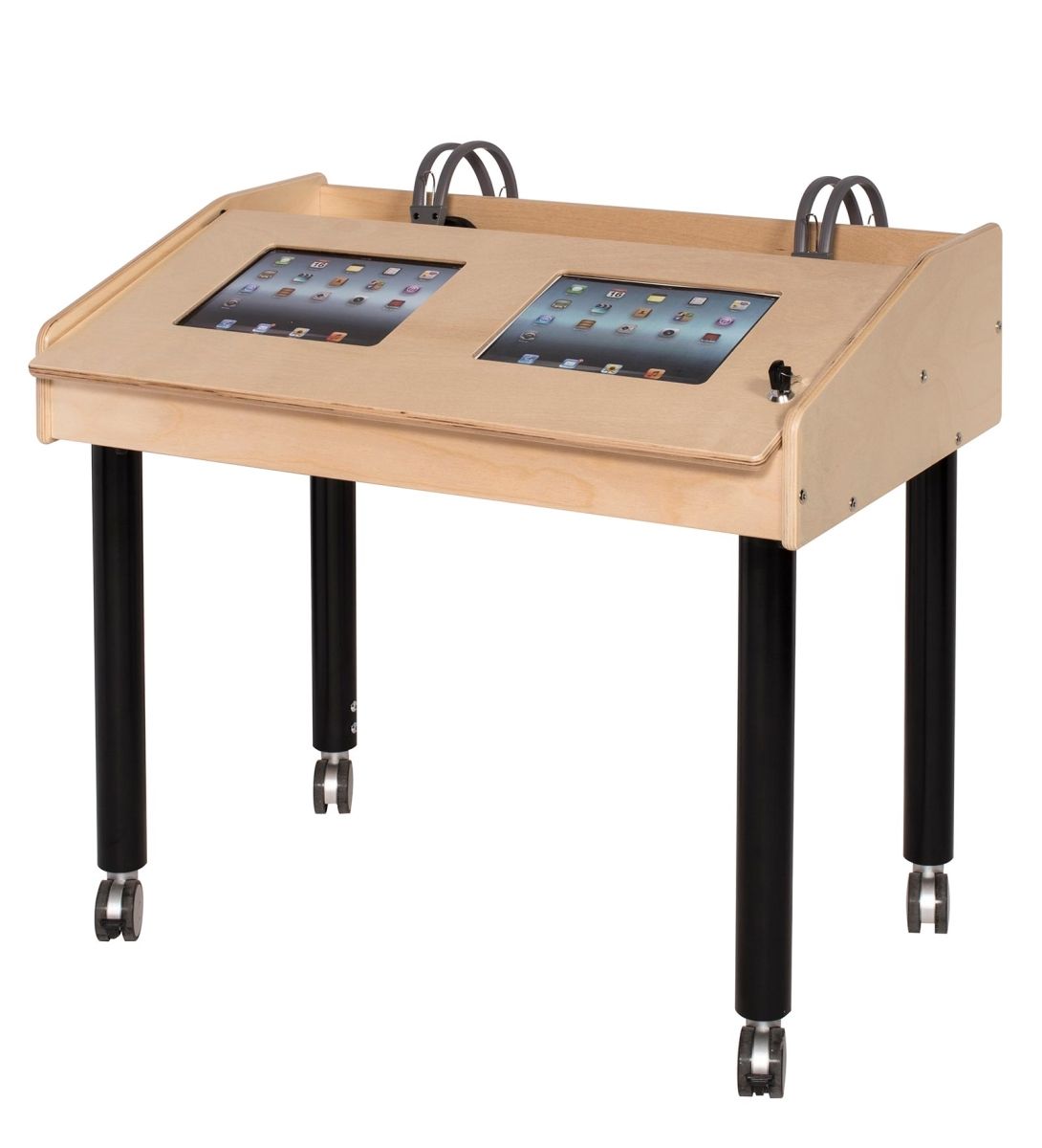 Angeles Group ANG1774 Double Wide Technology Table with Adjustable Leg
