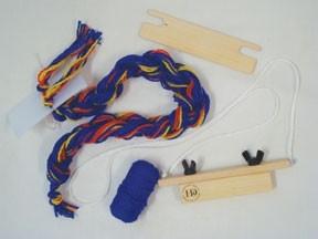 Harrisville Designs F546 Backstrap Loom with Accessories&#44; Gold&#44; Royal Blue & Pumpkin