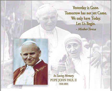 Hot Stuff 3003-08x10-RE 8 x 10 in. Pope John Paul II Mother Teresa Religious Poster Print