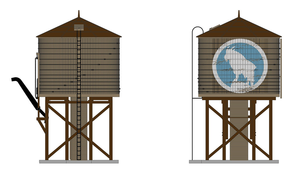 Broadway Limited Imports BLI6143 O-Scale Operating Water Tower with Sound&#44; GN - Weathered Brown