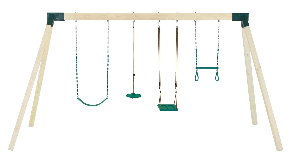 Swingan SW27VC-GN Belt Swing for All Ages with Vinyl Coated Chain&#44; Green