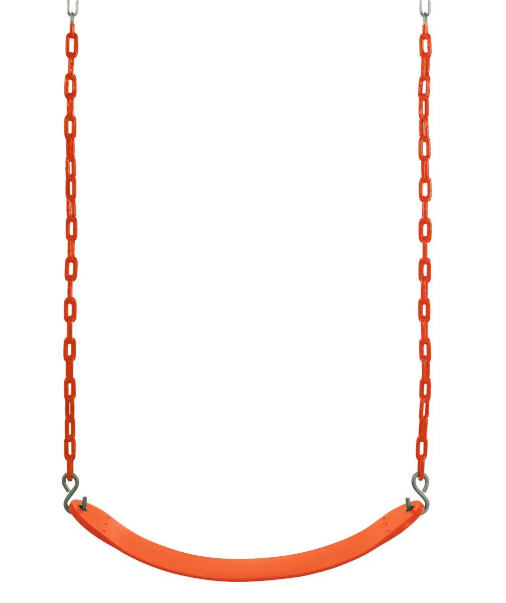 Swingan SW27VC-OR Belt Swing for All Ages with Vinyl Coated Chain&#44; Orange
