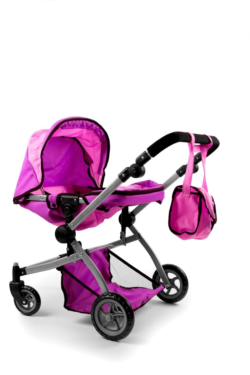 Cinderella USA CUSA025 Babyboo Deluxe Double Doll Stroller&#44; Pink & Purple