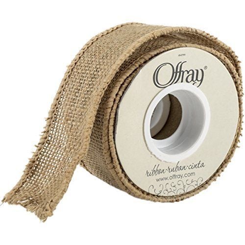 Offray 1797 1.5-825 Natural Wired Burlap Ribbon 1