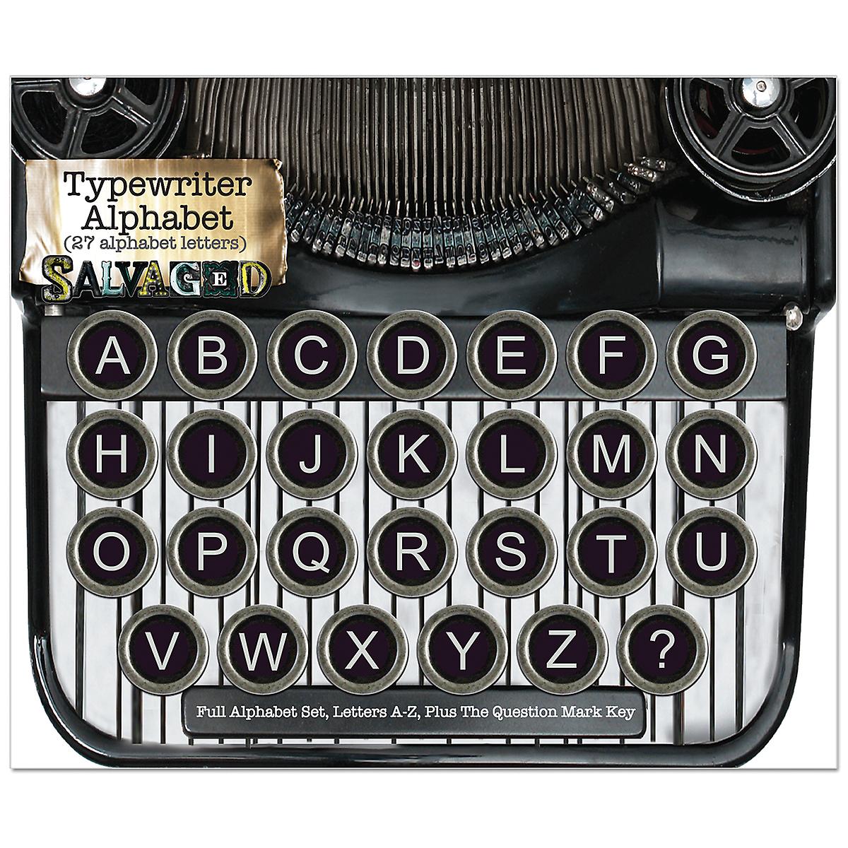 Bottle Cap FNDTYPE Salvaged Vintage Typewriter Keys-Alphabet