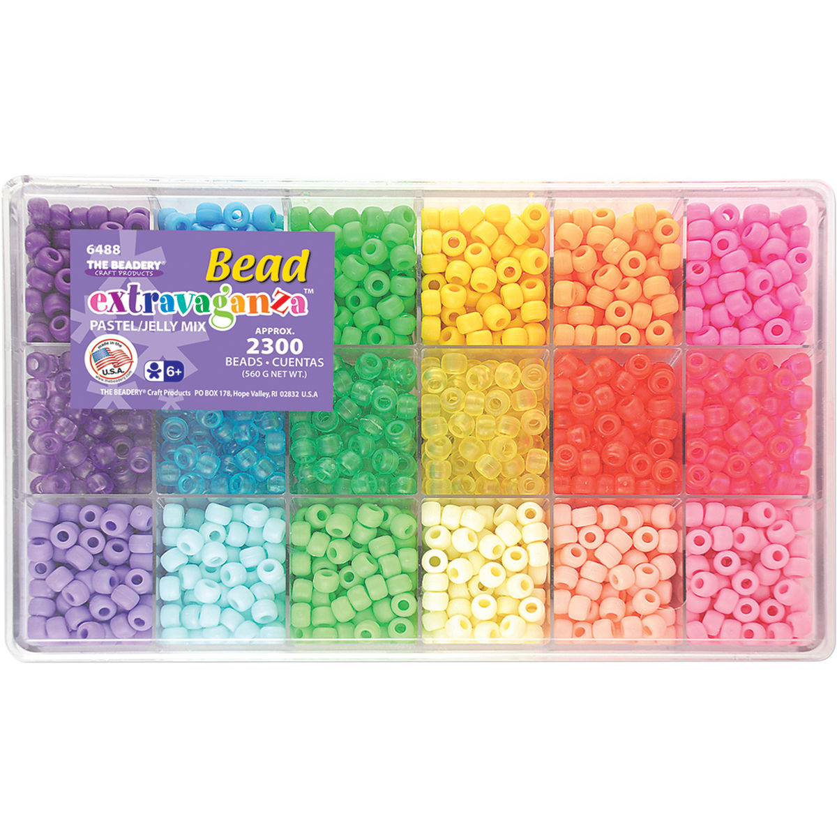 Beadery B6488 19.75 oz Extravaganza Bead Box Kit - Pastel & Jelly