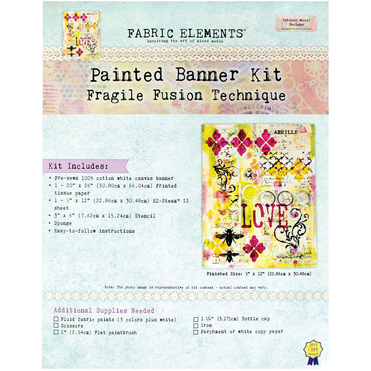 Fabric Editions 137107 9 x 12 in. Fabric Elements Canvas Flag Kit