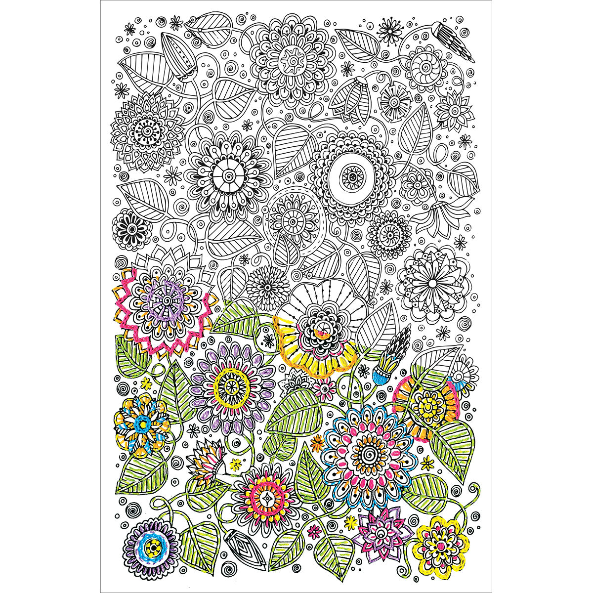 Tobin DW4000 10 x 16 in. Design Works & Zenbroidery Stamped Embroidery - Large Floral