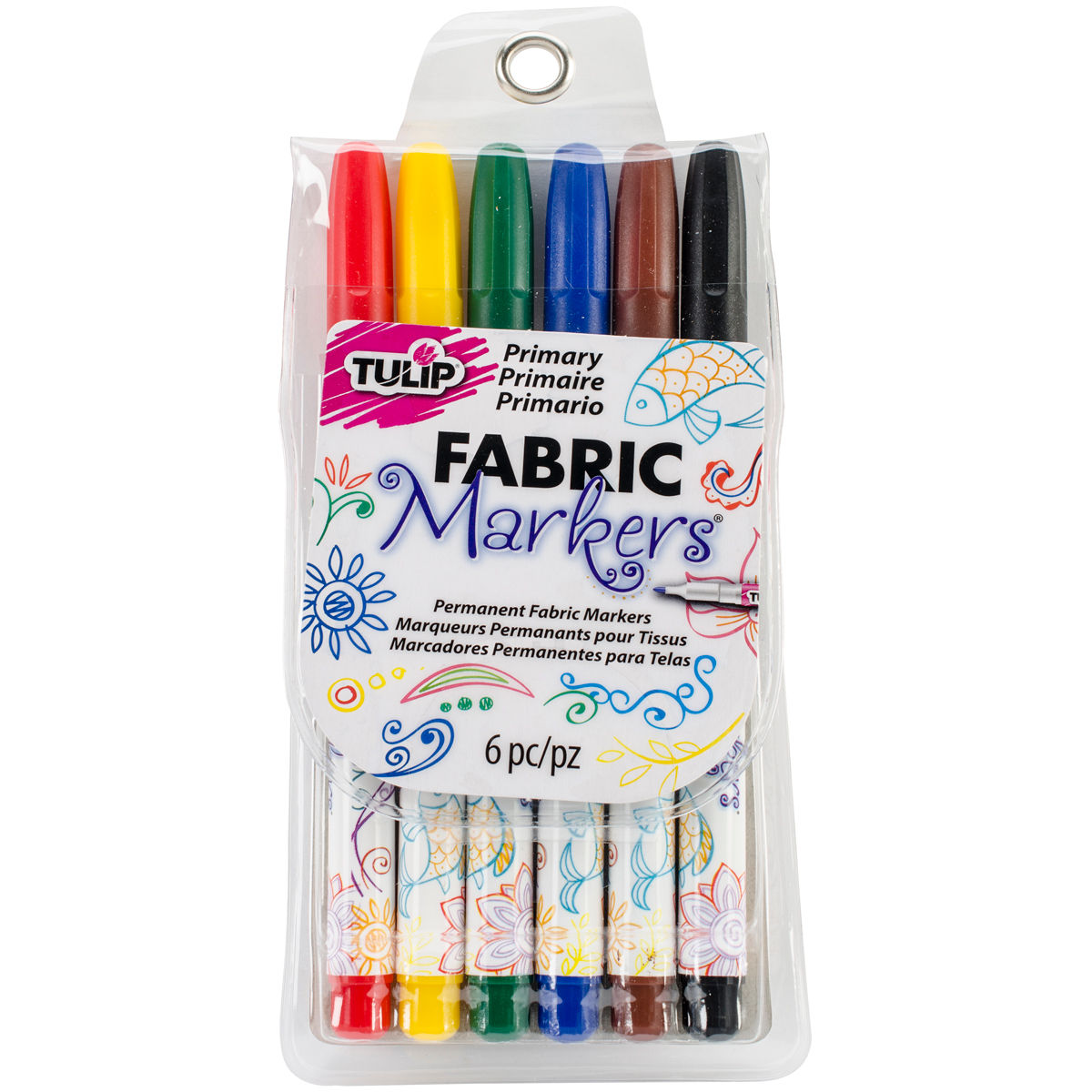 I Love to Create 28974 Tulip Writer Fabric Markers-Primary - 6 per Pack