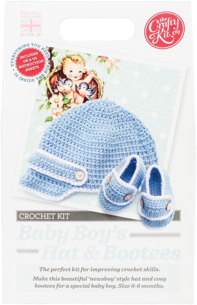 The Crafty Kit CK-0722 Baby Boys Hat & Bootees Crochet Kit