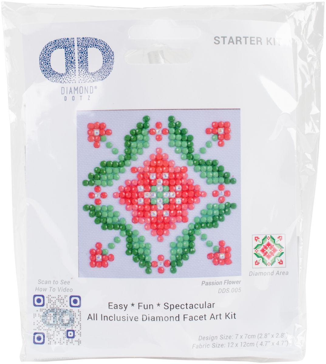 Needleart World DDS005 Diamond Dotz Diamond Embroidery Facet Art Kit&#44; 4.75 x 4.75 in. - Passion Flower