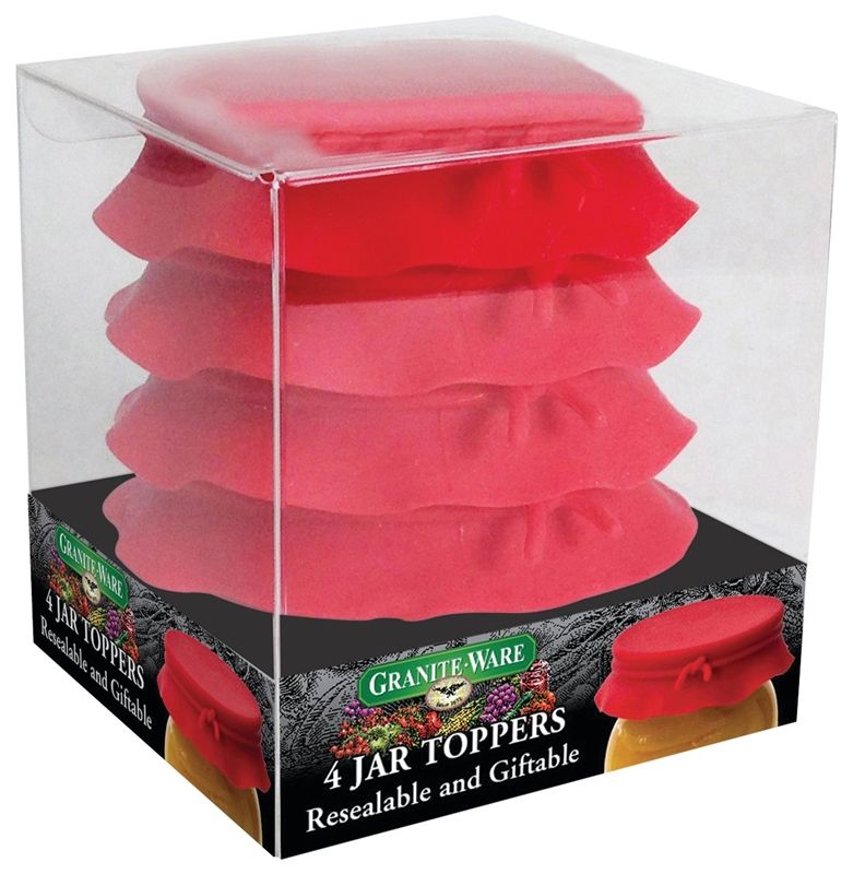 Columbian Home Products 7108038 Jar Top Silicone&#44; Red - Set of 4