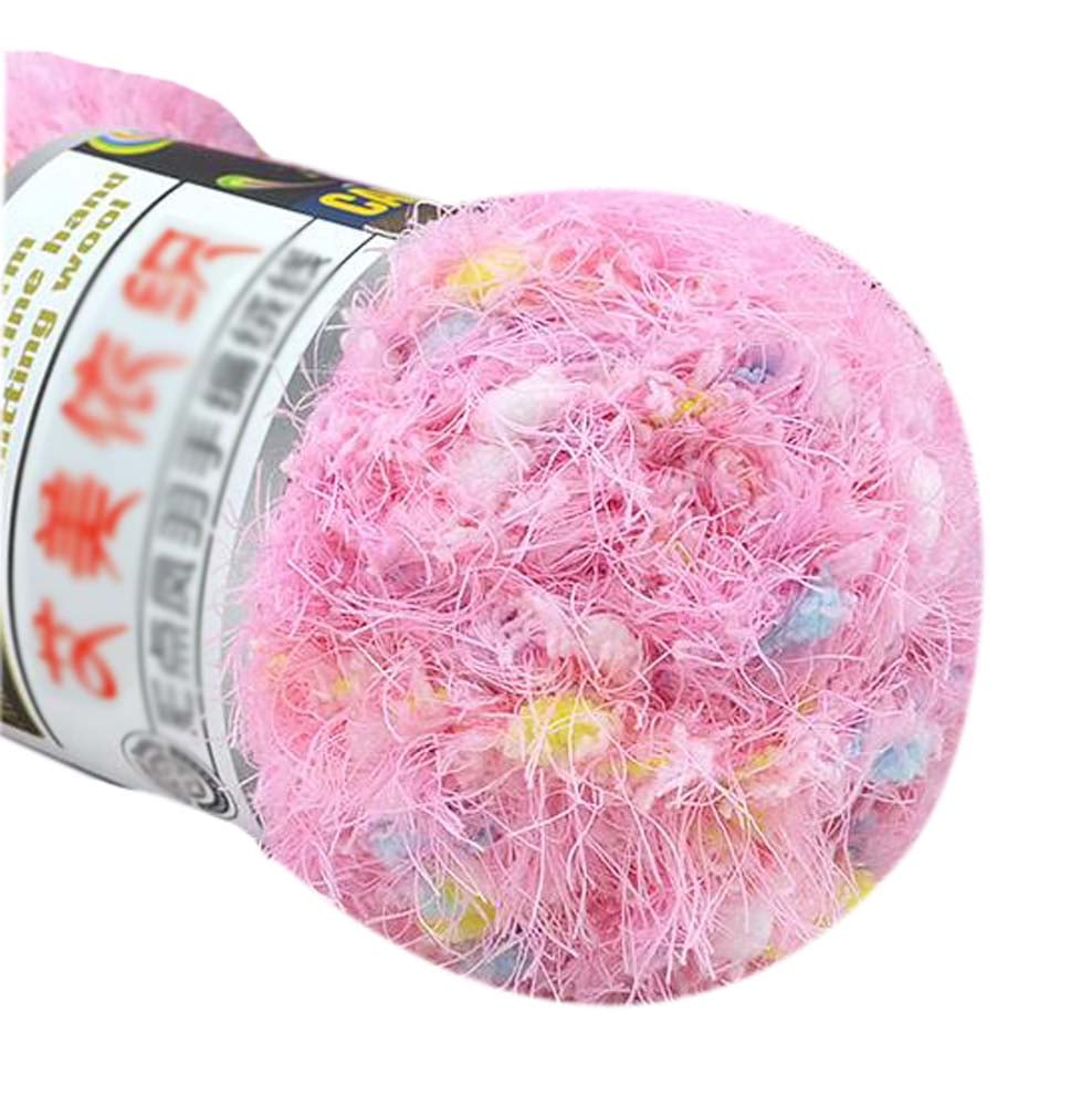 Panda Superstore PS-HOM262625011-YAN01799 Knitted Color Point Hand-Woven Scarf Soft Velvet Yarns, Pink - Set of 3