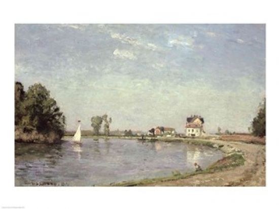 Posterazzi BALBAL211620 At The Rivers Edge 1871 Poster Print by Camille Pissarro - 24 x 18 in.