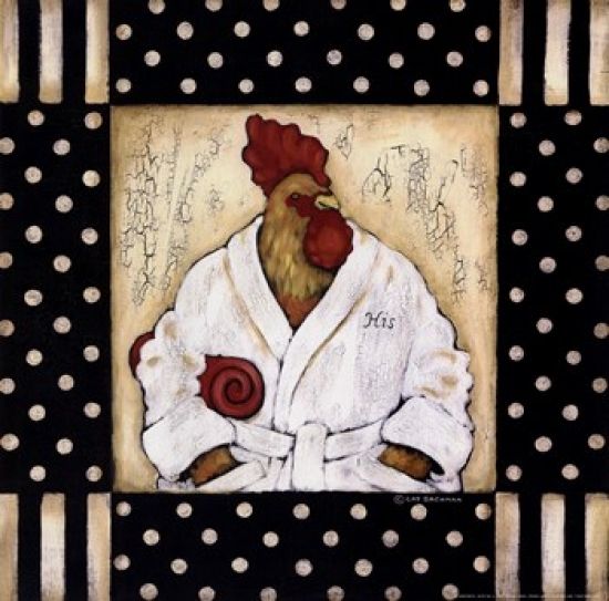 Posterazzi C01CAT136 His Bird Bath Poster Print by Cat Bachman - 12 x 12 in.