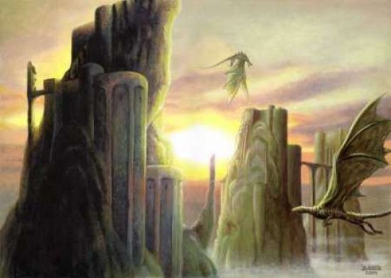 Digital Art Group PDXJLM004SMALL Dragons Land Poster Print by Jose Luis Martin&#44; 10 x 14 - Small