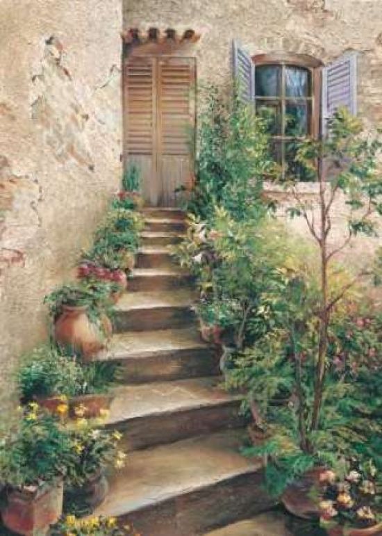 Classic Collections PDXCC719LARGE Stairway in Provence Poster Print by Roger Duvall&#44; 20 x 28 - Large
