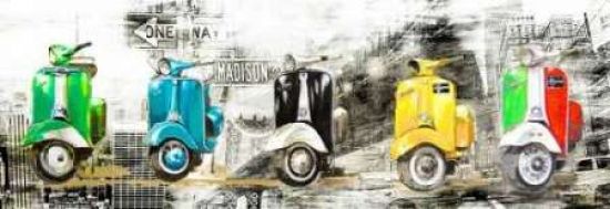 Digital Art Group PDXBRSO019SMALL Vespa in Ny Poster Print by Bresso Sola&#44; 8 x 24 - Small