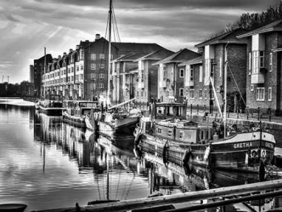 Assaf Frank Photography PDXAF20140420005XC02LARGE Boats Moored At Greenland Dock Surrey Quays Poster Print by Assaf Frank&#44; 18 x 24 - Large