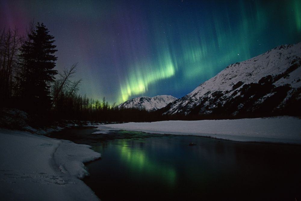 Design Pics DPI2141251LARGE Northern Lights Over Portage River Valley Sc Alaska Poster Print&#44; 34 x 22 - Large