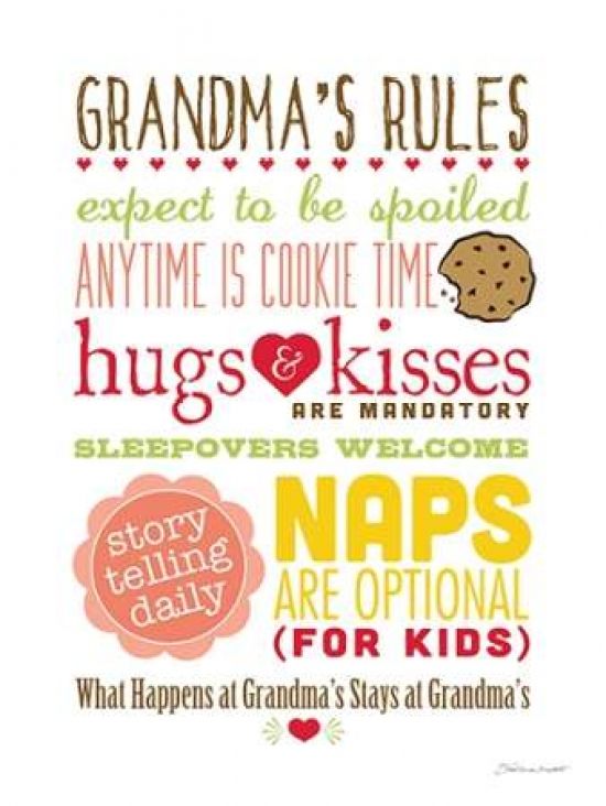 Stephanie Marrott Art PDXSM15666LARGE Grandmas Rules I Poster Print by Stephanie Marrott&#44; 18 x 24 - Large