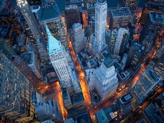 Selected Artworks PDX3CD278SMALL Aerial View of Wall Street Poster Print by Cameron Davidson&#44; 11 x 14 - Small